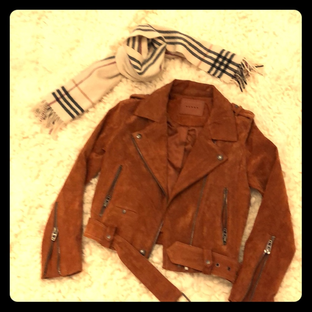 Brand new camel suede moto jacket never worn! 🤗